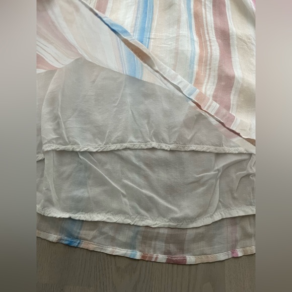 Bella Dahl Desert Horizon Striped Sleeveless Dress in Soft Pastel with Waist Tie - Picture 5 of 11